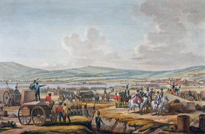 Napoleon na návštěvě obléhacích děl v Gdaňsku pod vedením maršála Lefebvra, 9. května 1807 od Francois Jacques Dequevauviller