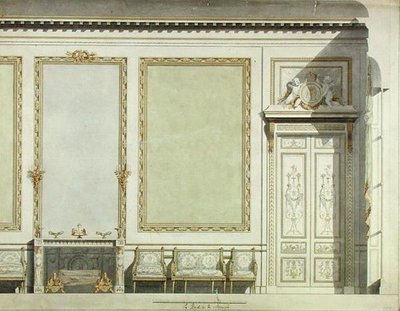 Návrh pro dům vévodkyně z Mazarin, kolem roku 1777 (akvarel na papíře) od Francois Joseph Belanger