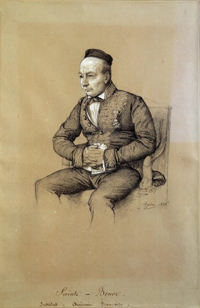 Portrét Charlese Augustina Sainte Beuvea (1804-1869), francouzského literárního kritika a spisovatele. Kresba Francois Joseph Heim (1787-1865) od François Joseph Heim