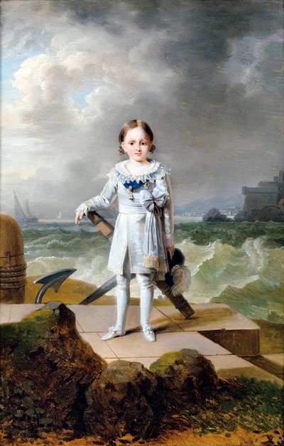 Portrét prince Napoleona Louise Bonaparta (1804-1831) (Portrét Napoleona-Louise Bonaparta) Obraz Francoise-Josepha Kinsona (1770-1839) kolem roku 1810 - Olej na plátně, 33x22 - Soukromá sbírka od Francois Josephe Kinson