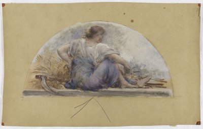 Skica jídelny Hôtel de Ville v Paříži, sklizeň nebo léto od Francois Lafon