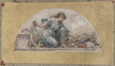 Skica jídelny pařížského Hôtel de Ville, La Pêche od Francois Lafon