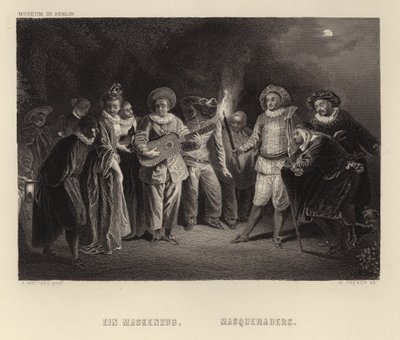 Maškarní od Francois Louis Joseph Watteau