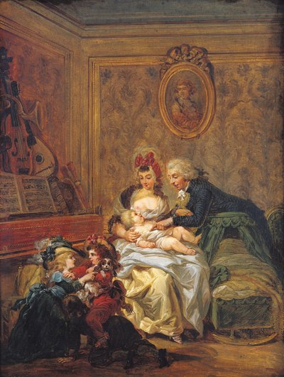 Spokojenost v manželství aneb Šťastná rodina od Francois Louis Joseph Watteau