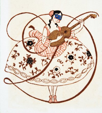 Letter D, from Personages de Comedie, pub. 1922 (tisk šablony) od Francois Louis Schmied