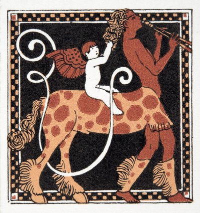 Dopis U, od Personages de Comedie, hospoda. 1922 (tisk šablony) od Francois Louis Schmied
