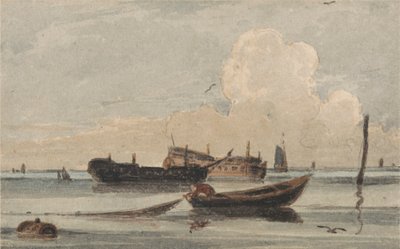 Lodě na klidném moři od Francois Louis Thomas Francia