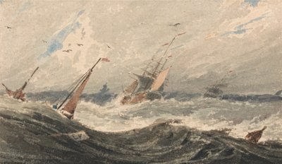 Lodě na rozbouřeném moři od Francois Louis Thomas Francia