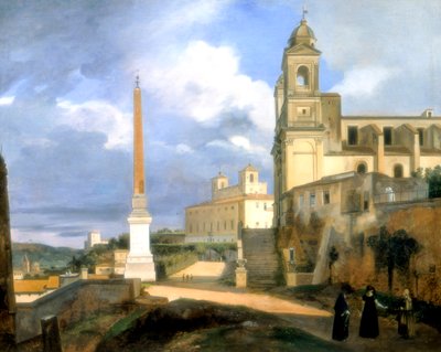 Trojice hor a vila Medici, Řím, 1808 od Francois Marius Granet
