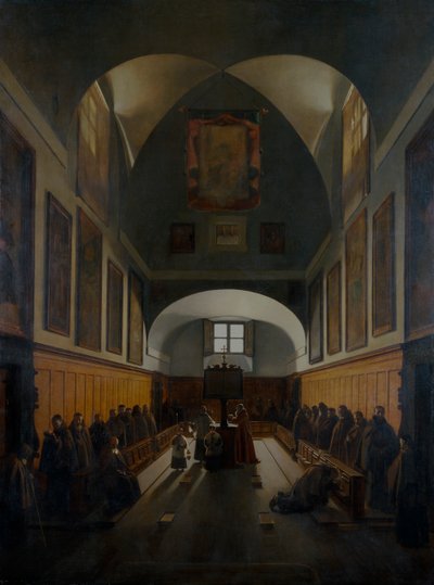 „Sbor kapucínského kostela, Řím“, 1817 od Francois Marius Granet