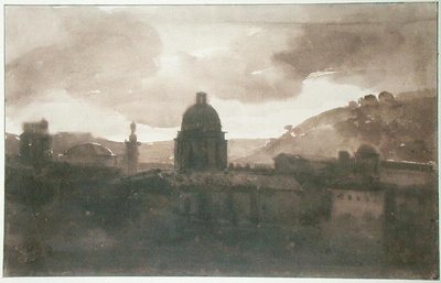 Pohled na Řím ze Santa Trinita dei Monti (inkoust na papíře) od Francois Marius Granet