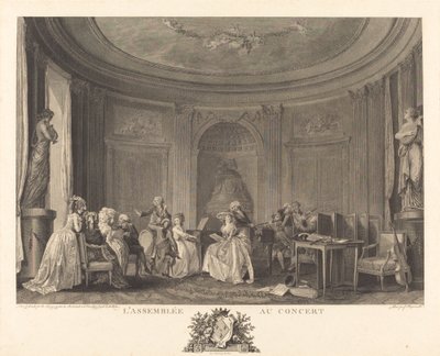 Shromáždění na koncertě od Francois Nicolas Barthelemy Dequevauviller after Nicolas Lavreince