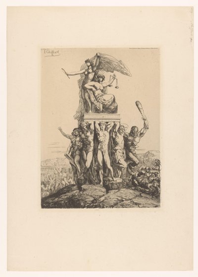 Alegorická reprezentace s Justitia a pravda Triomphe de la Justice et de la Verite od Francois Nicolas Chifflart