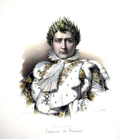 Napoleon 1. (1769-1821) při své korunovaci v roce 1804 (rytina) od Francois Pascal Simon (after) Gerard