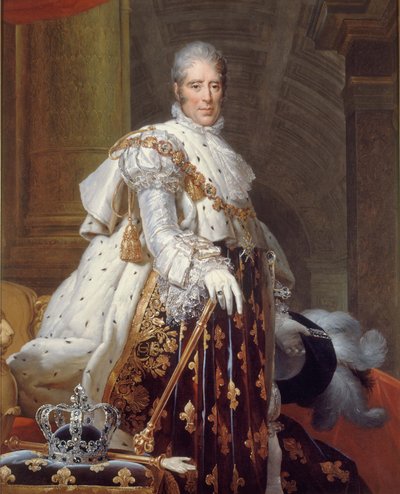 Portrét Karla X. v posvátném kostýmu, kolem roku 1825 (olej na plátně) od Francois Pascal Simon (studio of) Gerard