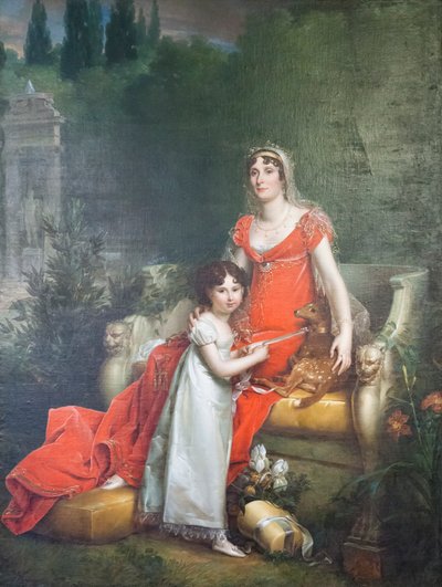 Elisa Bonaparte Baciocchi se svou dcerou Napoleonou Elisou od Baron François Pascal Simon Gérard