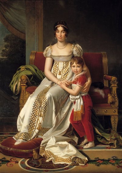Portrét na nohou Hortense de Beauharnais, královny Holandska (1783-1837) a jejího syna Napoleona Charlese Obraz od Francoise Gerarda (1770-1837) 1807 Sun. 0,32 x 0,24 m od Baron François Pascal Simon Gérard