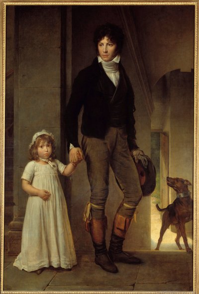Portrét v nohách malíře Jean Baptiste Isabey (1767-1855) a jeho dcery Obraz Francoise Gerarda (1770-1837) 1795 Sun. 1,94x1,3m od Baron François Pascal Simon Gérard