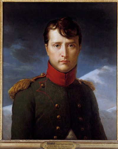 Portrét Napoleona Bonaparta (1769-1821) en Premier Consul Malba Francoise Gerarda (1770-1837) 1803 Ne. 0,62x0,53 m Chantilly, musee Conde - Portrét Napoleona Bonaparta (1769-1821) jako prvního konzula -Apinting od Francoise Gerarda (1770-1837), olej na od Baron François Pascal Simon Gérard