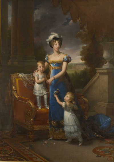 Vévodkyně de Berry s dětmi Louise Marie Thérèse dArtois a Henri dArtois, 1822 od Francois Pascal Simon Gerard