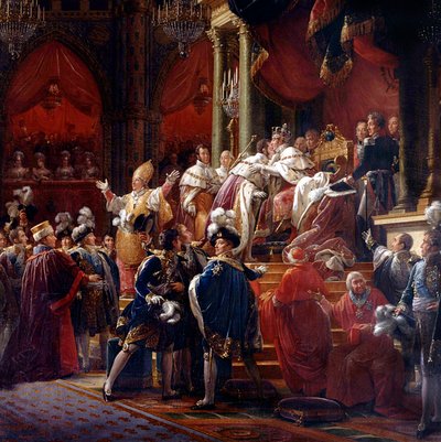 Korunovace krále Karla X., 29. května 1825 v katedrále v Remeši, kolem roku 1827 (detail) od Francois Pascal Simon Gerard
