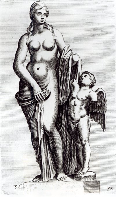 Nebeská Venuše, cca 1653 (lept) (černobílá fotografie) od Francois Perrier