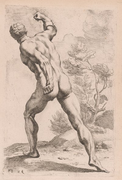 Gladiátor Borghese, pohled zezadu [deska 29] od Francois Perrier