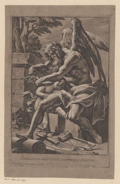 Tijd knipt de vleugels van Amor Láska přemůže vše, láska brzy přemůže čas (název na předmětu) od Francois Perrier