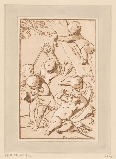 Amors v klidu po lovu od Francois Philippe Charpentier