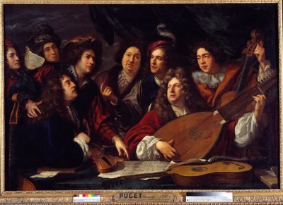 Setkání hudebníků Obraz Francoise Pugeta (1651-1707) 1688 Ne. 1,47x2,12 m od Francois Puget