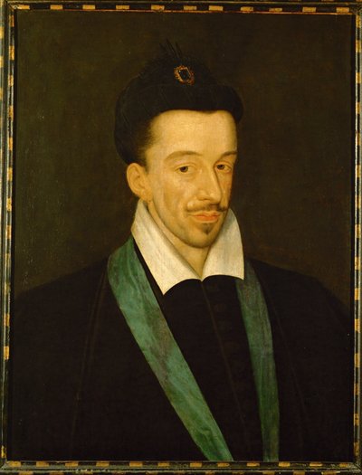 Francouzský král Jindřich III. s modrou stuhou řádu Saint Esprit ... od François Quesnel