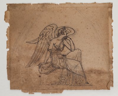Alegorická postava, asi 1825 (tuš a křída na papíře) od Francois Rude