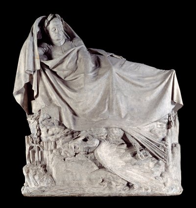 Císař Napoleon I. (1769-1821) se probouzí do nesmrtelnosti. Socha na sádře od Francoise Rudeho (1784-1855) 1842 Paříž, musee d