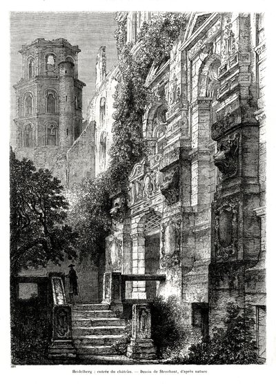 Zámek Heidelberg, Německo, 1886 od Francois Stroobant