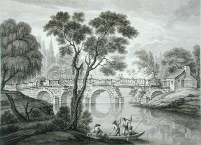 Design for a Ruinous Bridge for the Garden at Syon House, publikoval 1778 (rytina) od Francois Vivarez
