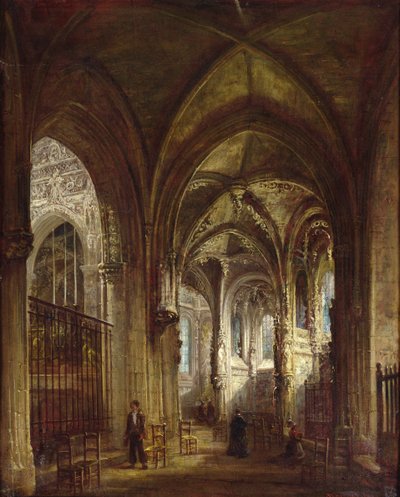 Interiér kostela St. Pierre, Caen, 1861 od Francois d