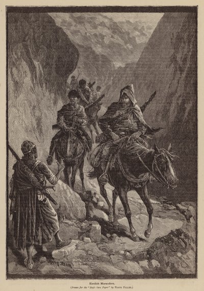 Kurdští nájezdníci (litografie) od Frank (after) Feller