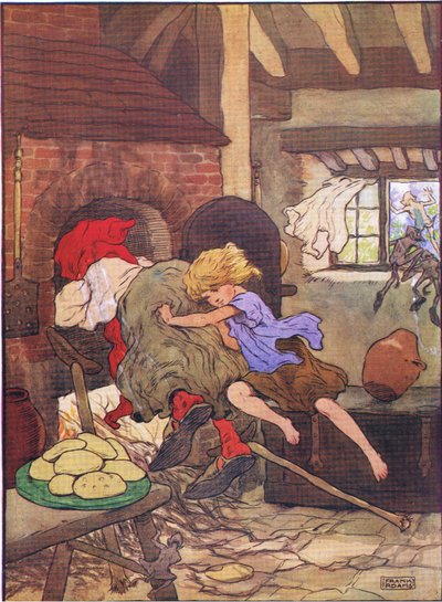 Mařenka ji rychle strčila do pece, od Jeníček a Mařenka vydané nakladatelstvím Blackie & Son Limited, kolem roku 1940 od Frank Adams