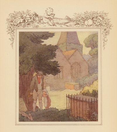 Ilustrace ke Grayovým elegiím (barevná litografie) od Frank Adams