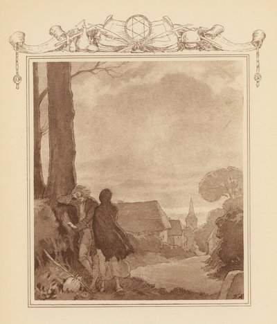 Ilustrace ke Grayovým elegiím (barevná litografie) od Frank Adams