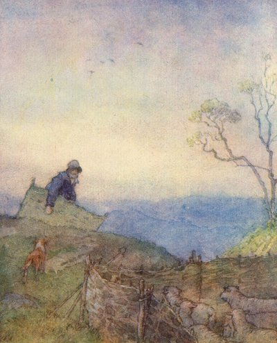 Illustration for The Scholar-Gipsy by Matthew Arnold (colour litho)   1322037   cs       czech Successfully Translated  Original: Pour lors... nous... sommes dans le pétrin Translat: Pour lors... nous... sommes dans le pétrin 1254168 cs czech Successfully  od Frank Adams