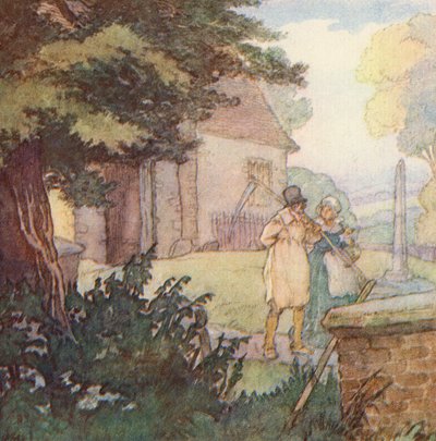 Ilustrace pro The Scholar-Gipsy od Matthew Arnold (barevné lito) od Frank Adams