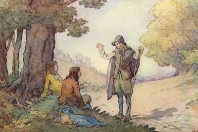 Ilustrace pro The Scholar-Gipsy od Matthew Arnold (barevné lito) od Frank Adams