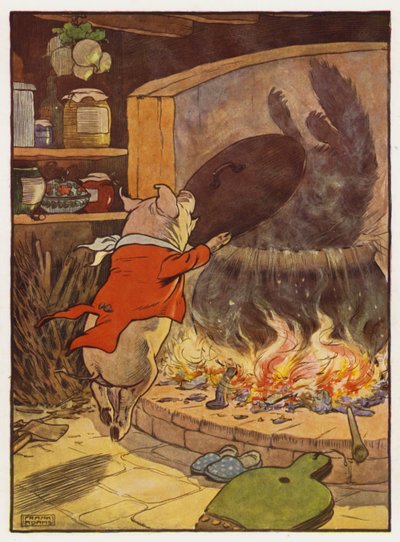 Ilustrace k pohádce Tři malá prasátka od Frank Adams