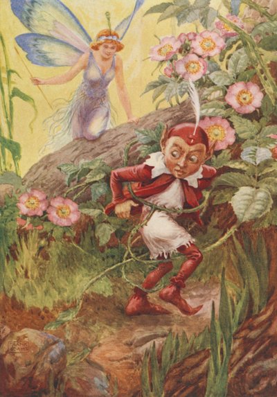 Nymphidia and Puck, z Nymphidia od Michaela Draytona (barevné lito) od Frank Adams