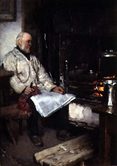 Zima (olej na plátně) od Frank Bramley