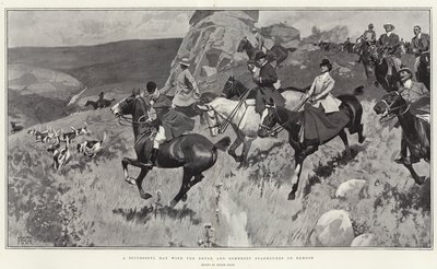 Úspěšný den s Devon a Somerset Staghounds na Exmoor (litho) od Frank Craig
