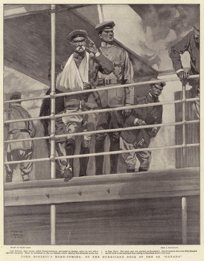 Návrat lorda Robertse domů na palubě hurikánu SS Canada od Frank Craig