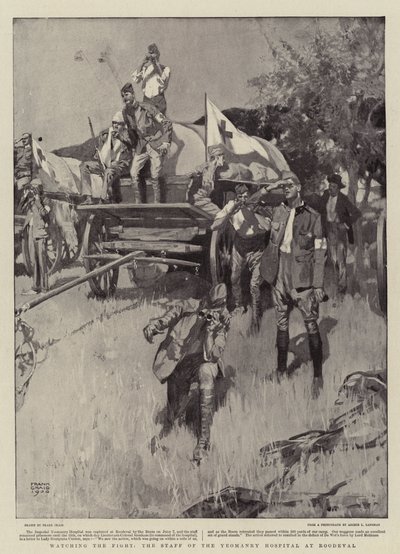 Sledování boje, zaměstnanci Yeomanry Hospital v Roodevalu od Frank Craig