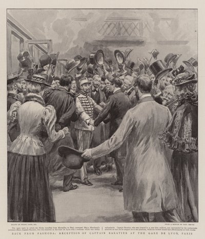 Návrat z Fashody, recepce kapitána Baratiera na Gare de Lyon v Paříži od Frank Dadd